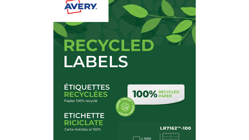 Recycled laser label Avery LR7162