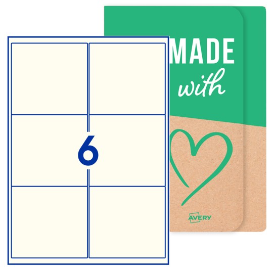 Avery® onbedrukte etiketten, 99 x 93mm rechthoekig