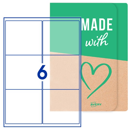 Avery® onbedrukte etiketten, 99 x 93mm rechthoekig