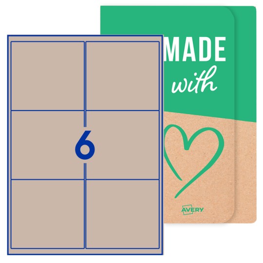 Avery® onbedrukte etiketten, 99 x 93mm rechthoekig
