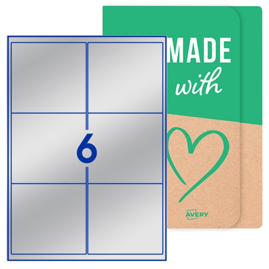Avery® onbedrukte etiketten, 99 x 93mm rechthoekig
