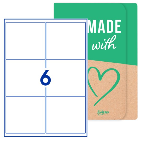 Avery® onbedrukte etiketten, 99 x 93mm rechthoekig