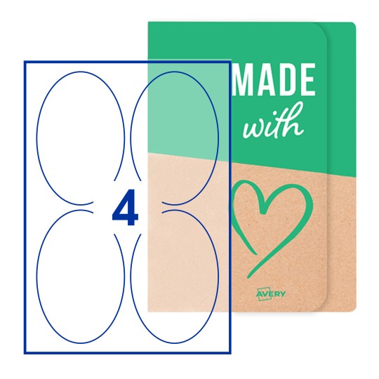 Ovale etiketten - 90 x 136mm ovale