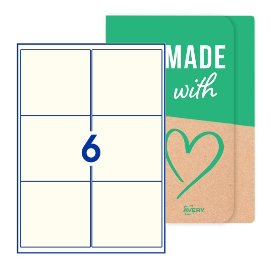 Avery® onbedrukte etiketten, 99 x 93mm rechthoekig - 99 x 93mm rechthoekige