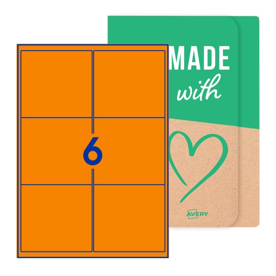 Avery® onbedrukte etiketten, 99 x 93mm rechthoekig - 99 x 93mm rechthoekige