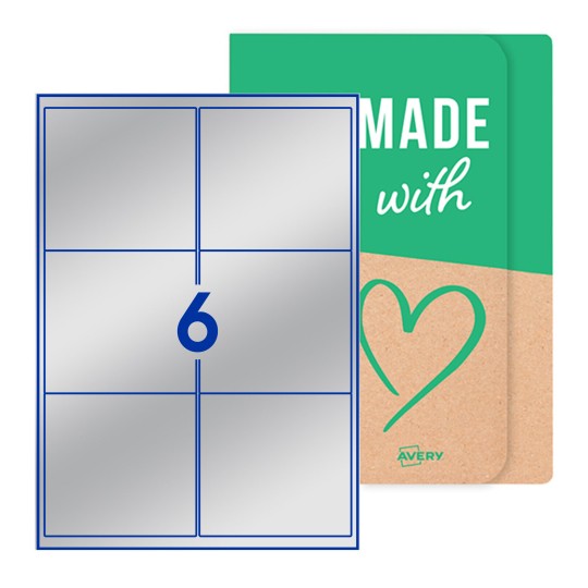 Avery® onbedrukte etiketten, 99 x 93mm rechthoekig - 99 x 93mm rechthoekige