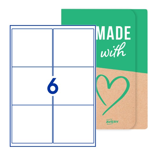 Avery® onbedrukte etiketten, 99 x 93mm rechthoekig - 99 x 93mm rechthoekige