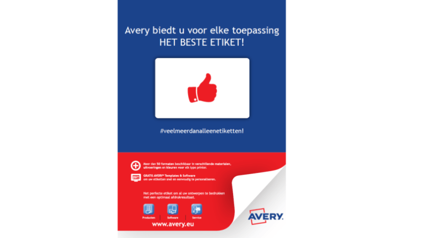 Lijntekening en productoverzicht Avery Benelux
