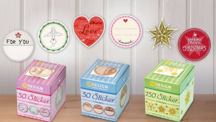 Kerst stickers op rol Avery