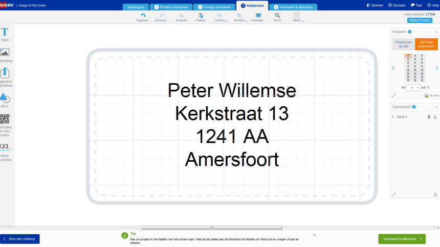 Adresetiketten maken met adreslijst Avery