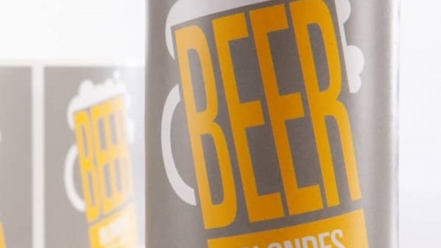 Rechthoekig etiket voor bierfles
