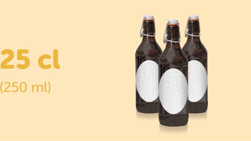 bierfles etiket 25 cl ovaal 50x60 mm