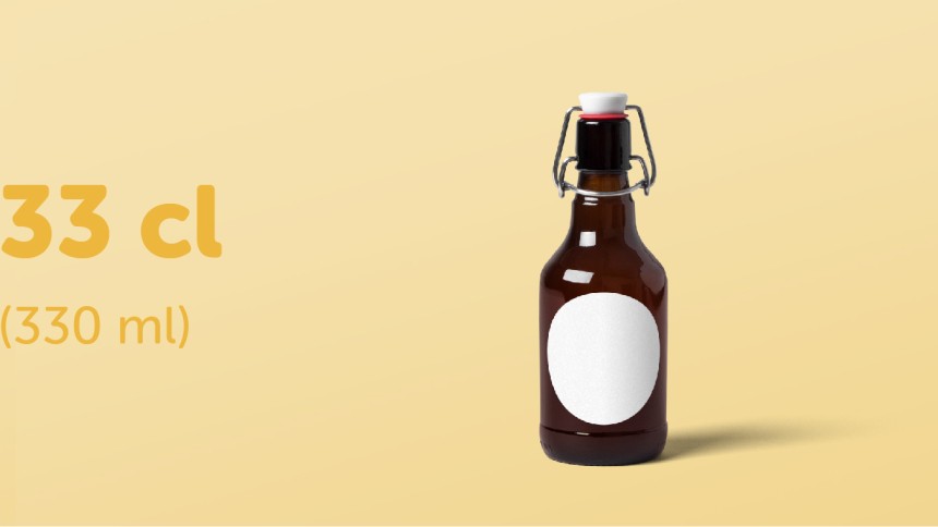 Bierfles etiket voor bierflestype Steinie rond 60 mm