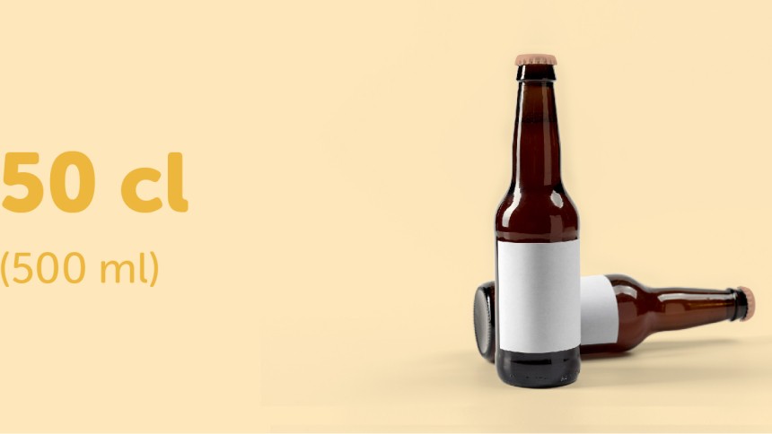 Bierfles etiket 50cl rechthoekig