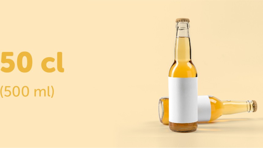 Bierflesetiket voor 50cl bierflessen rechthoekig 200x100mm