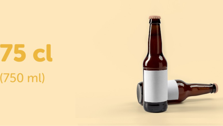 Bierfles etiket voor 75 cl fles rechthoekig 100x150 mm