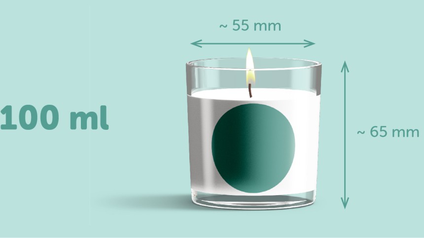 Etiket voor kaars 100ml 40mm rond