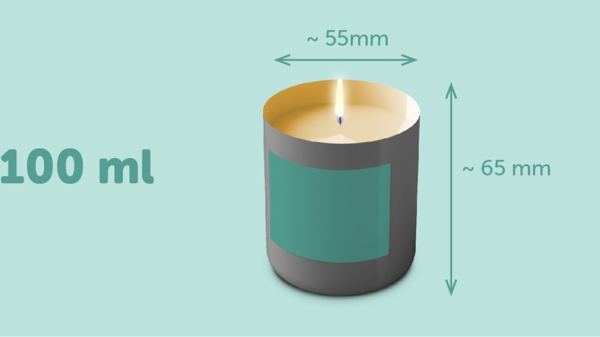 Etiket voor kaarsen 100ml 50x30mm rechthoekig