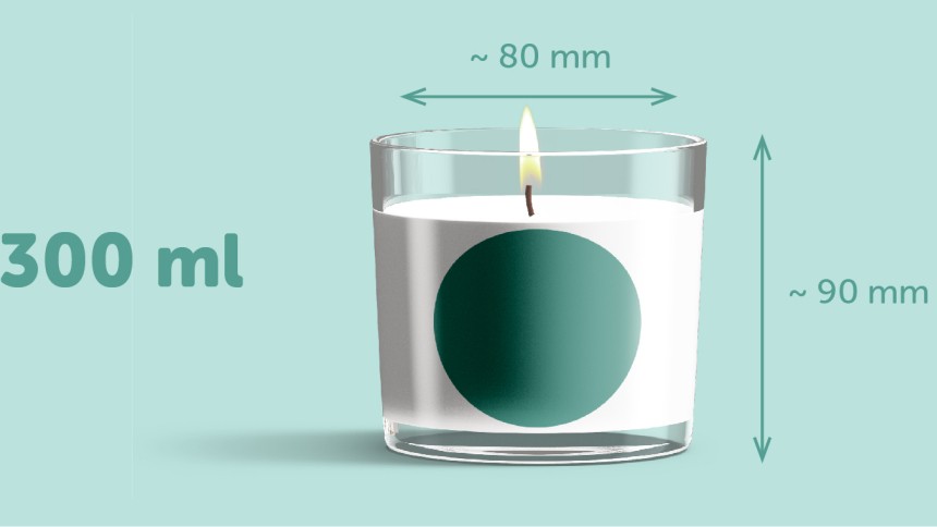 Etiket rond 70 mm voor kaars