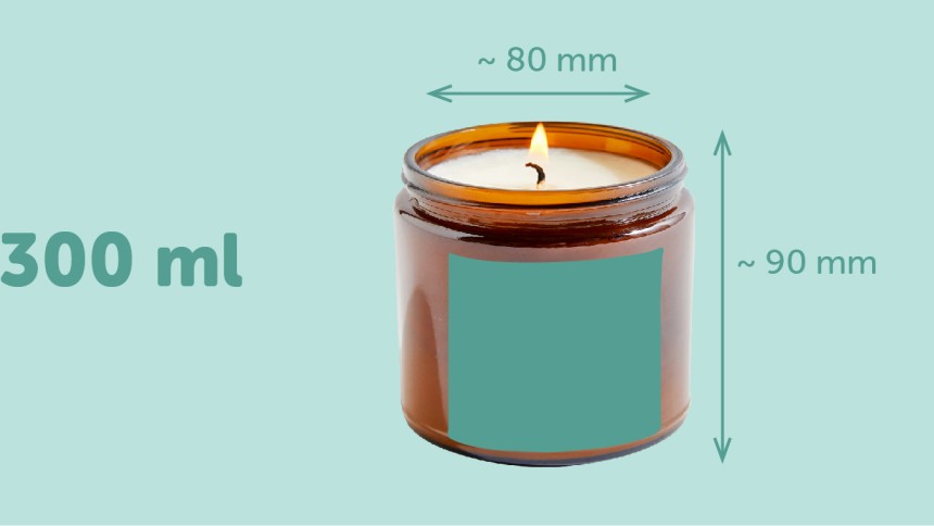 Vierkant etiket voor kaars 70x70 mm