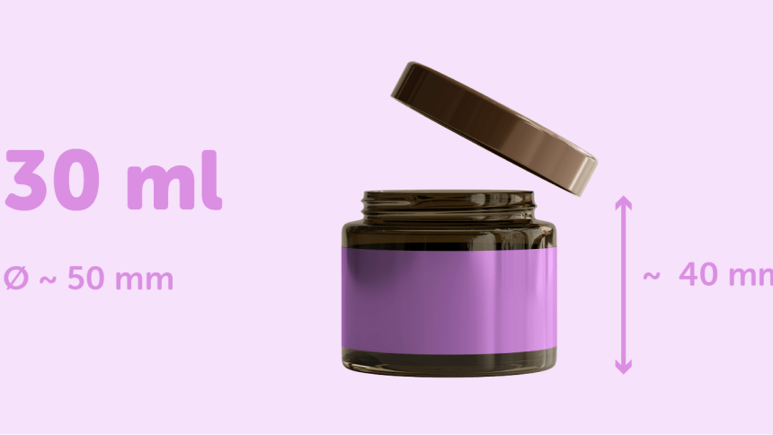 Cosmetica-pot 30ml voorzien van een omwikkeld etiket