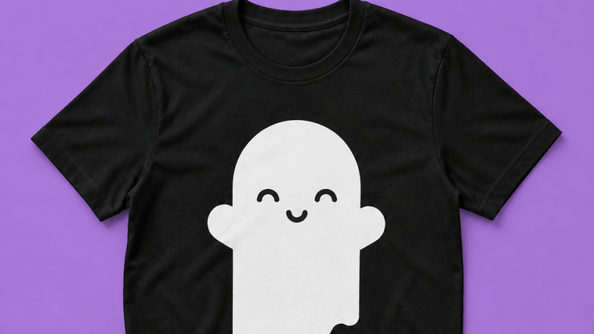 T-shirt met Halloween spookje