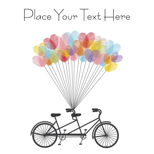 Avery Bruiloft, trouwen designs ontwerpen voor stickers en etiketten. Fiets en balonnen