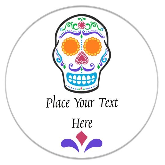 Avery Halloween designs en ontwerpen voor stickers en etiketten. Doodshoofd, schedel.