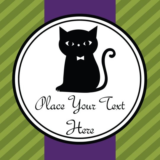 Avery Halloween designs en ontwerpen voor stickers en etiketten. Zwarte kat.