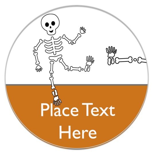 Avery Halloween designs en ontwerpen voor stickers en etiketten. Skelet.