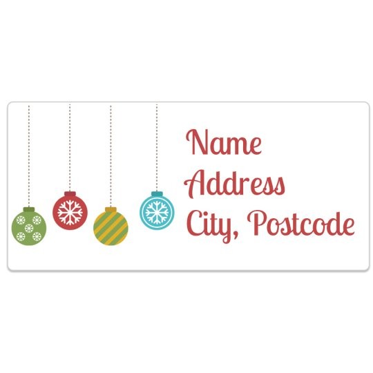 Avery gratis ontwerpen en deisgns met kerstballen, versiering voor kerst stickers en etiketten.