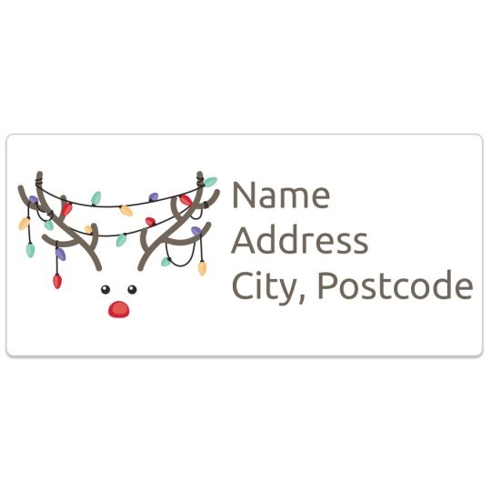 Avery gratis ontwerpen en deisgns met kerstversiering, rendier voor kerst stickers en etiketten.