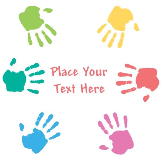 Avery ontwerpen en designs voor moederdag met verf handjes. Voor Etiketten en stickers.