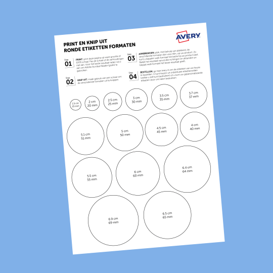 Formatenoverzicht ronde etiketten