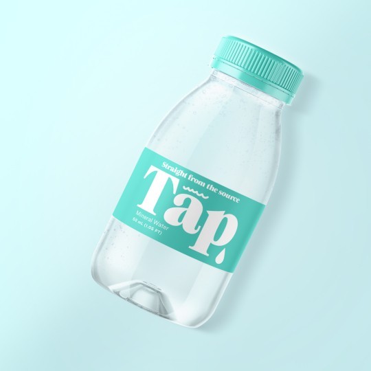 waterfles voorzien van 2x6 etiket witte folie