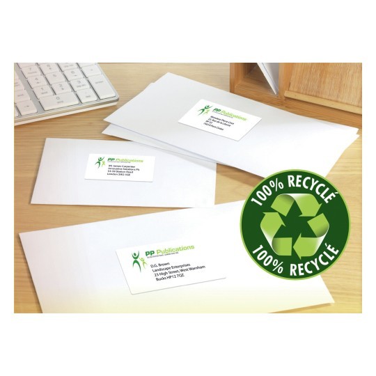 100 procent gerecyclede etiketten