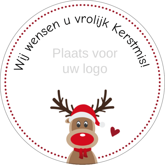 Rond kerstontwerp - Rudolf met kerstwens