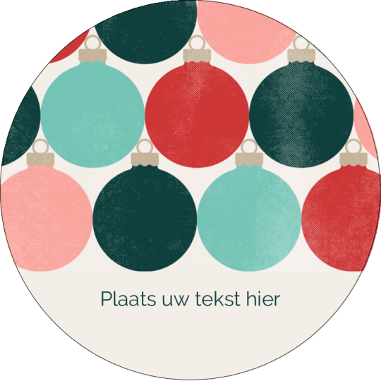 Ronde etiketten - kerstballen-ontwerp