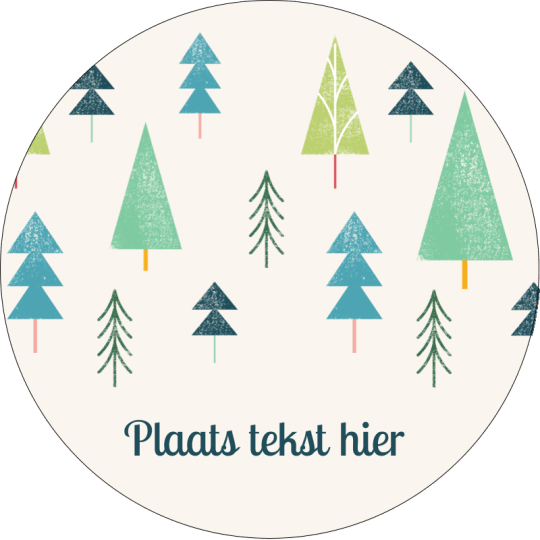 Rond kerstontwerp - kerstboompjes