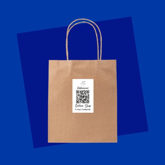 qr code labels on bags