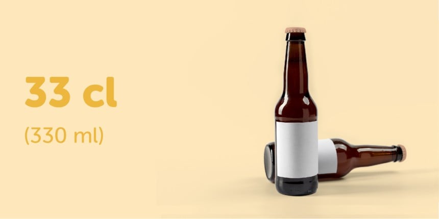 bierfles 33cl standaard rechthoekig etiket