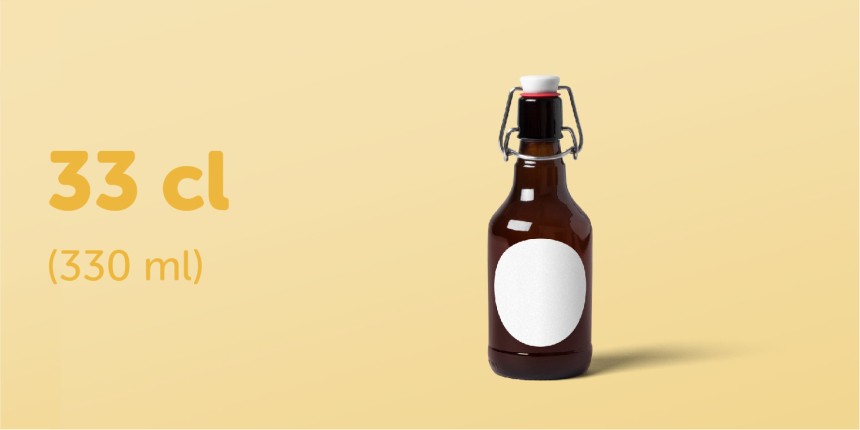 Bierfles etiket voor bierflestype Steinie rond 60 mm