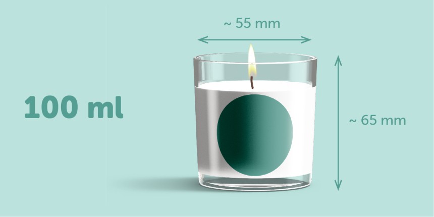 Etiket voor kaars 100ml 40mm rond