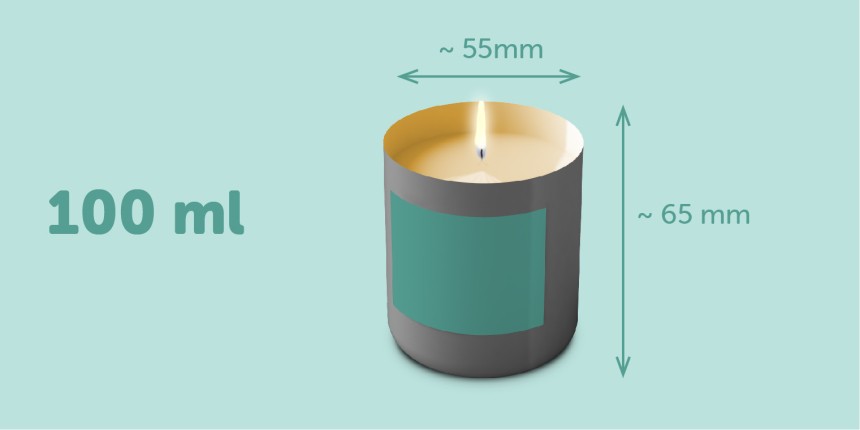 Etiket voor kaarsen 100ml 50x30mm rechthoekig