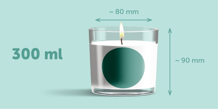 Etiket rond 70 mm voor kaars