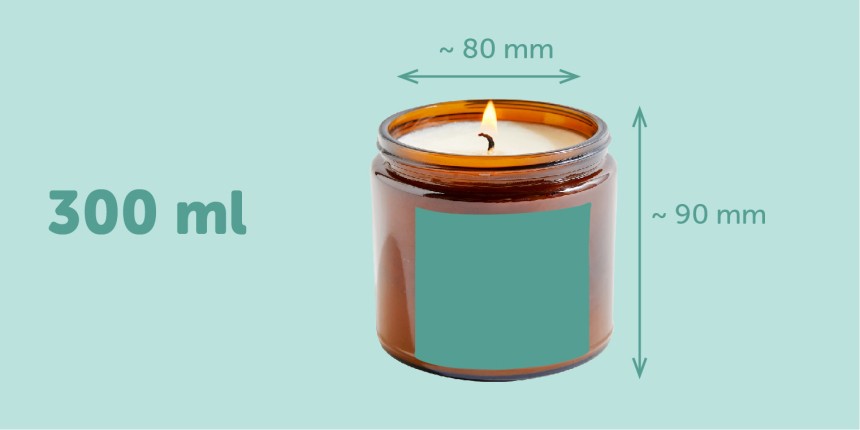 Vierkant etiket voor kaars 70x70 mm