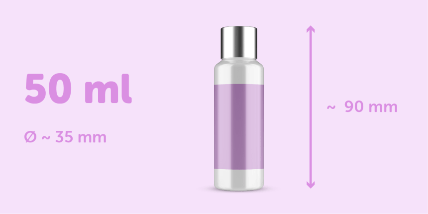 Cosmeticafles 50ml voorzien van etiket