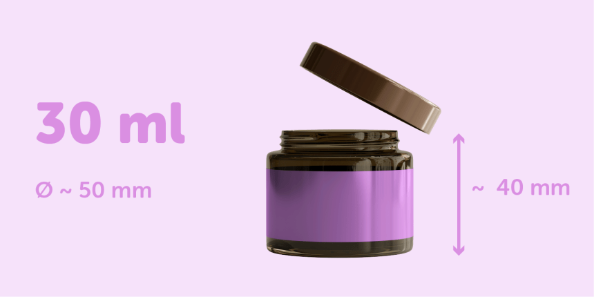 Cosmetica-pot 30ml voorzien van een omwikkeld etiket