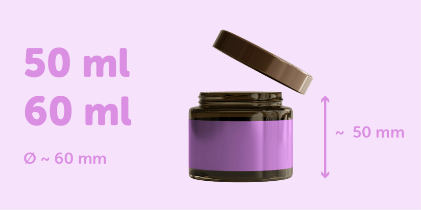 Cosmetica pot 50-60ml volledig omwikkeld etiket