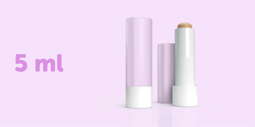 Tube lippenbalsem 5 ml voorzien van omwikkeld etiket